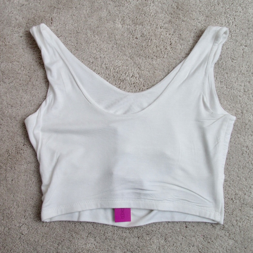 MIXOLOGY JAC PARKER Women's Cut Out Crop Top White Size Small